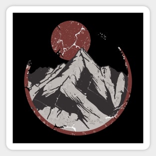 Japanese Sunrise Over Mountains Sticker